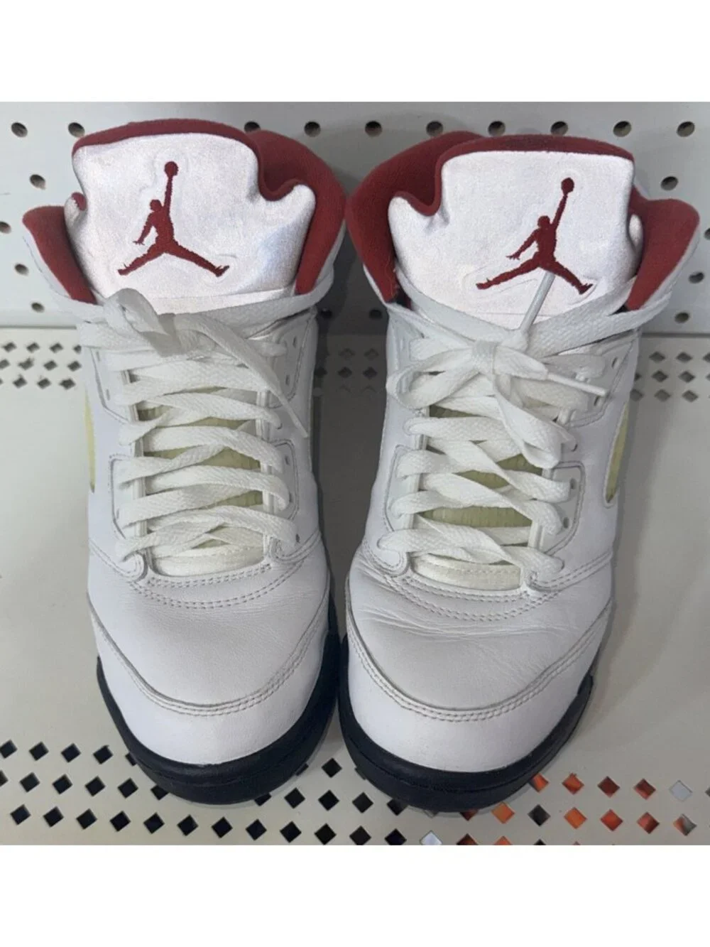 Air Jordan 5 Retro GS White Fire Red 2020 Boys Youth Basketball Shoes Size 6.5Y